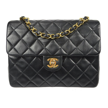 CHANEL 1991-1994 Classic Flap Square 20 Black Lambskin 87790