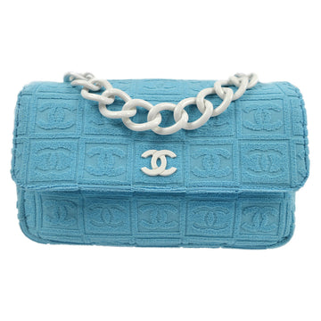 CHANEL Plastic Chain Shoulder Bag Light Blue 67930