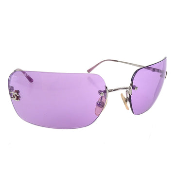 CHANEL Sunglasses Eyewear Purple Small Good 67977