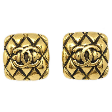 CHANEL Square Earrings Clip-On Gold 25 68061
