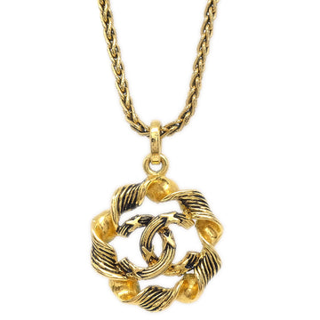 CHANEL Medallion Gold Chain Pendant Necklace 3633 97749