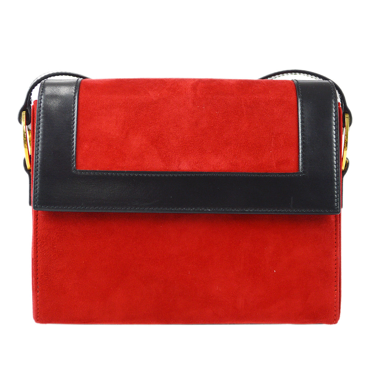 CELINE M13 Ring Shoulder Bag Red Velvet 68828