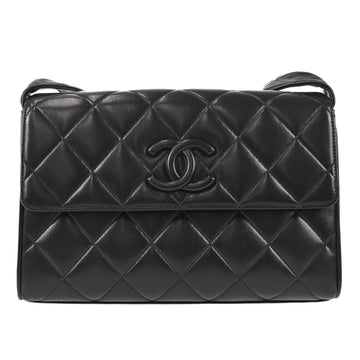 CHANEL 1991-1994 Straight Flap Medium Black Lambskin 77736