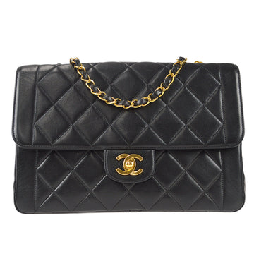 CHANEL 1993-1994 Border Classic Flap Medium Black Lambskin 88177