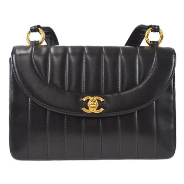 CHANEL Mademoiselle Shoulder Bag Black Lambskin 97421