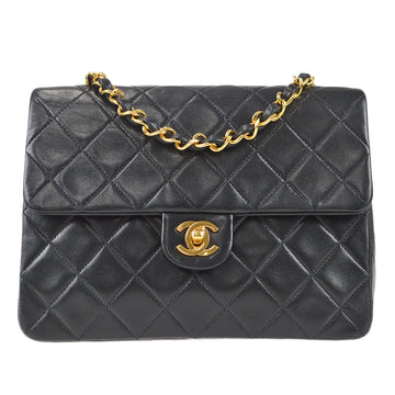 CHANEL 1996-1997 Classic Flap Square 20 Black Lambskin 97489