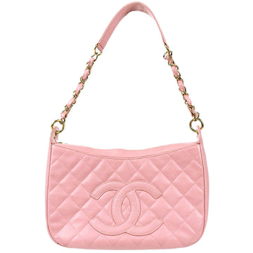 CHANEL Chain Handbag Pink Caviar 97832