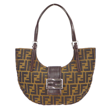 FENDI Zucca Handbag Brown 97875