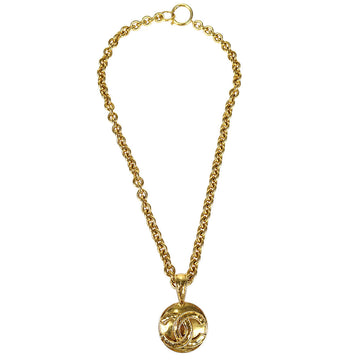 CHANEL Medallion Gold Chain Pendant Necklace 94P 67959