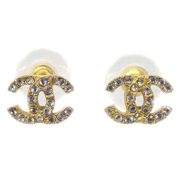 CHANEL Piercing Earrings Rhinestone 01P 67972