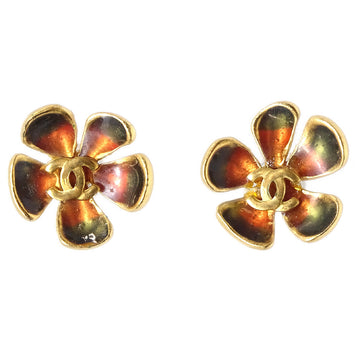 CHANEL Flower Piercing Earrings 03P 68022