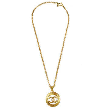 CHANEL Medallion Gold Chain Pendant Necklace 28/3027 68063