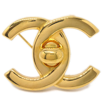 CHANEL Turnlock Brooch Pin Gold 96A 78648