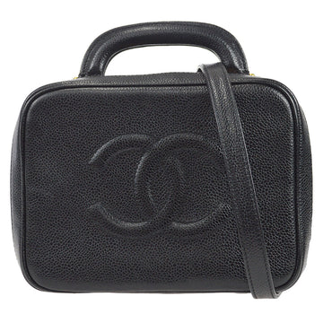 CHANEL 2way Shoulder Handbag Black Caviar 88097