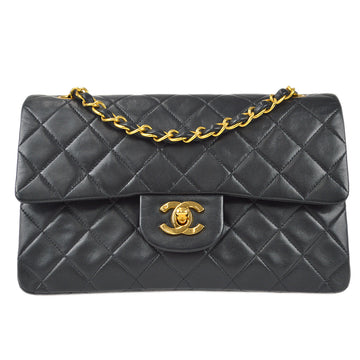 CHANEL Classic Double Flap Small Shoulder Bag Black Lambskin 88133