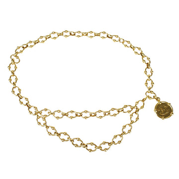 CHANEL Medallion Gold Chain Belt 23 Small Good 88273