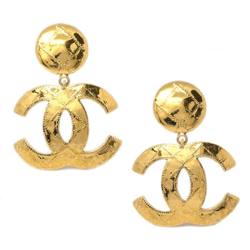 CHANEL Dangle Earrings Gold Clip-On 94P 88816