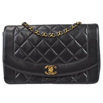 CHANEL Medium Diana Chain Shoulder Bag Black Lambskin 97405