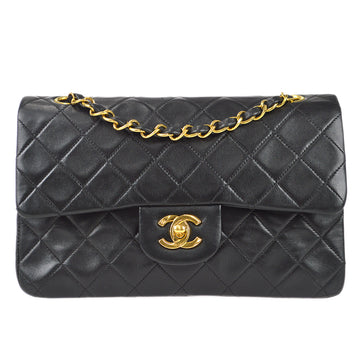 CHANEL Classic Double Small Shoulder Bag Black Lambskin 97519