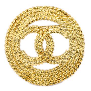 CHANEL Medallion Brooch Pin Gold 28 68527