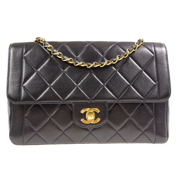 CHANEL 1994-1996 Border Classic Flap Medium Black Lambskin 78315