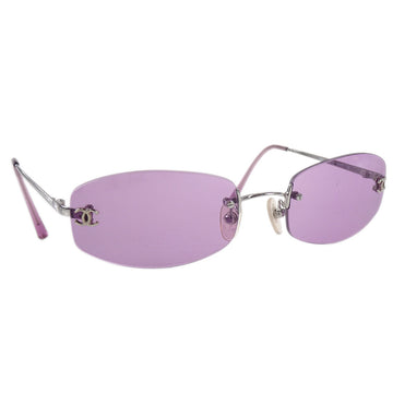 CHANEL Sunglasses Eyewear Purple Small Good 78616
