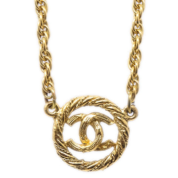 CHANEL Medallion Gold Chain Pendant Necklace 78649