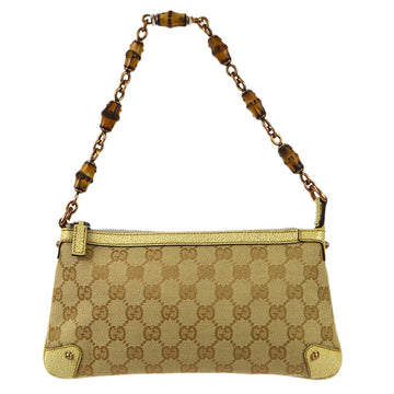 GUCCI Bamboo Chain Handbag Beige 68844