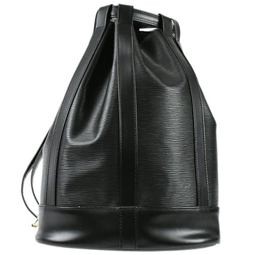 LOUIS VUITTON Randonnee PM Drawstring Shoulder Bag Black Epi M52352 78514