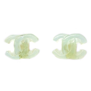 CHANEL Piercing Earrings 01P Green 78686