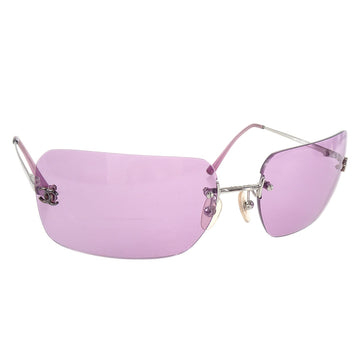 CHANEL Sunglasses Eyewear Purple Small Good 88817