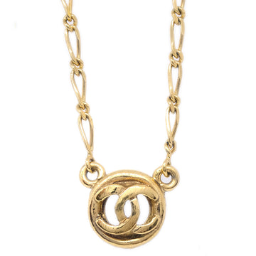 CHANEL Medallion Gold Chain Pendant Necklace 1983 97883