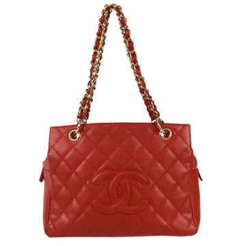 CHANEL Petite Timeless Tote PTT Chain Handbag Red Caviar 68233