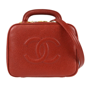 CHANEL 2way Vanity Shoulder Handbag Red Caviar 78510