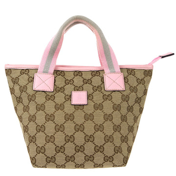 GUCCI GG Tote Handbag Beige Pink 79098