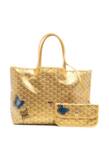 Goyard Customized White 'Butterflies' Monogram St Louis GM Bag at
