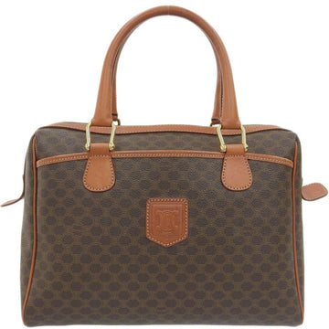 CELINE Macadam Pattern Embossed Logo Boston Bag Brown