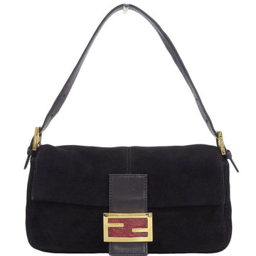 FENDI Suede Mamma Baguette Black