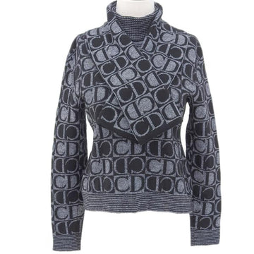 DIOR Logo Pattern Turtleneck Knit With Scarf Gray/Black