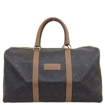 DIOR Logo Pattern Boston Bag Dark Brown