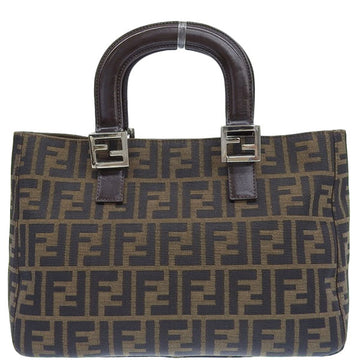 FENDI Ff Pattern Logo Plate Tote Bag Brown