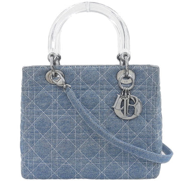 DIOR Denim Cannage Stitch Lady  2Way Bag Right Blue