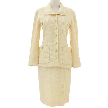 CHANEL Tweed Cc Mark Button Co-Ord Sets Ivory