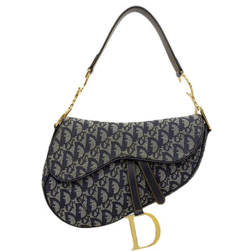 DIOR Trotter Pattern Saddle Bag Navy