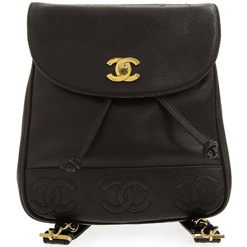 CHANEL Around 1997 Made Caviar Skin Turn-Lock Backpack Black