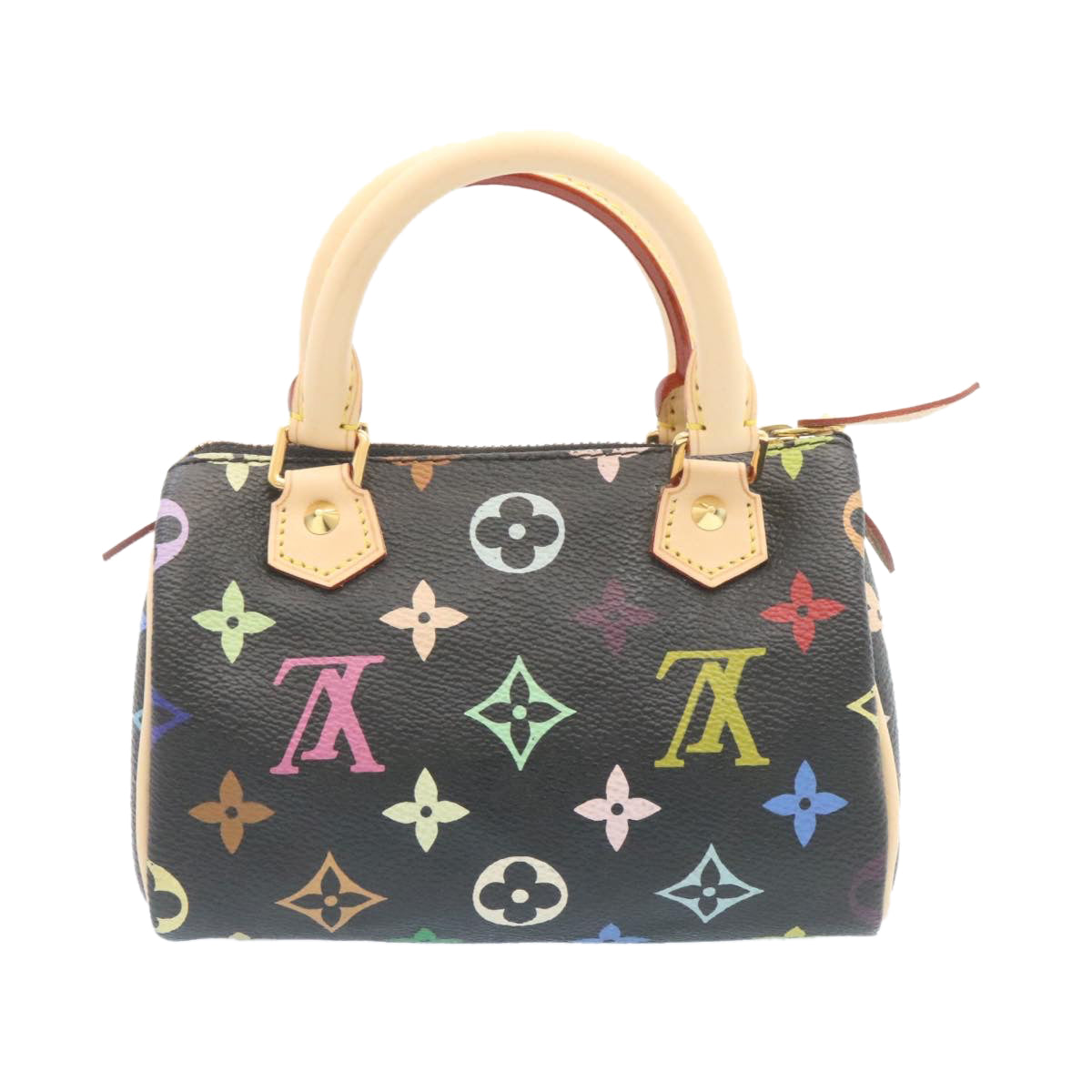 LOUIS VUITTON Monogram Multicolor Mini Speedy Hand Bag Black M92644 Au