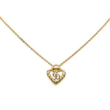 DIOR Heart Logo CD Pendant Necklace Costume Necklace