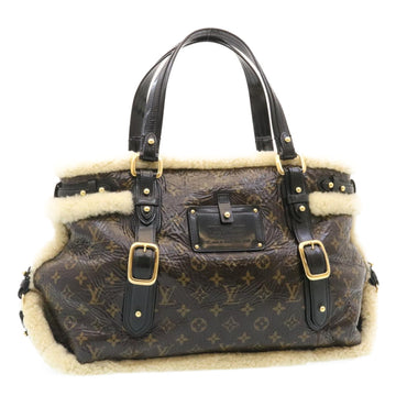 LOUIS VUITTON Monogram Shearing Thunder Tote Bag Mouton M95573 LV Auth 28407