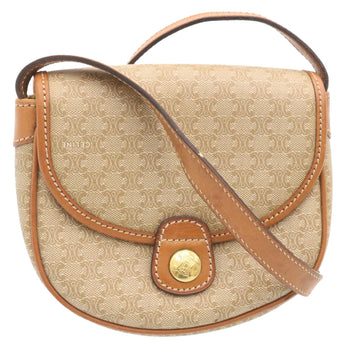 CELINE Macadam Canvas Shoulder Bag Brown Auth 28459