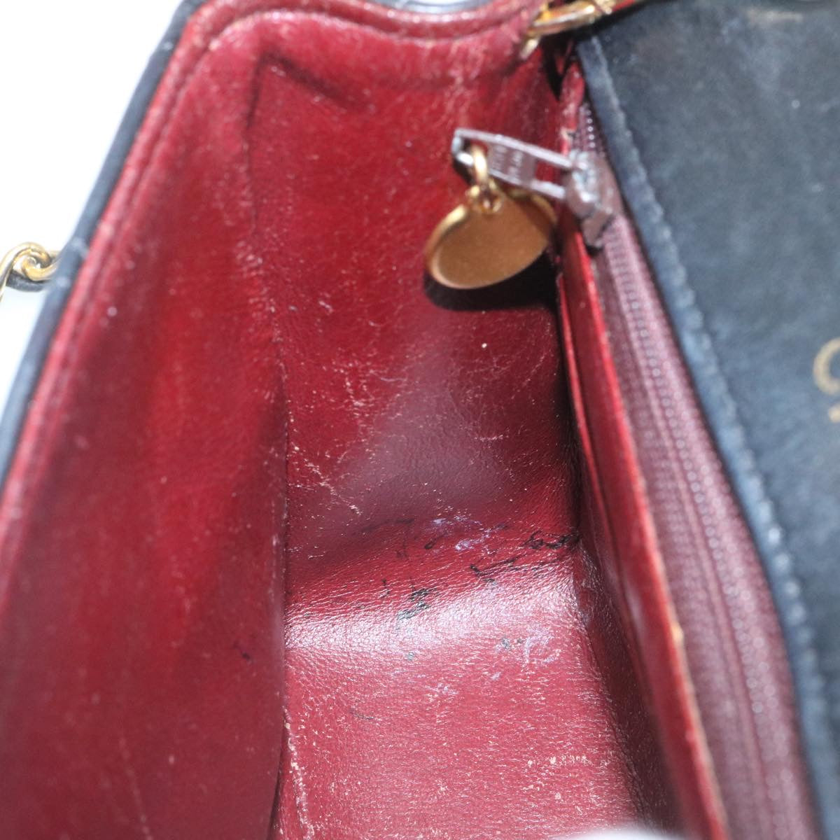 CHANEL Mini Matelasse Chain Flap Shoulder Bag Lamb Skin Black Gold Auth  29069A